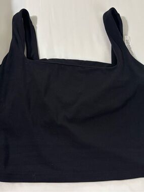 CRZ - yoga Black Square Neck Crop Tank Top